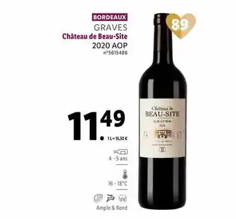 Lidl Graves château de beau-site 2020 aop offre