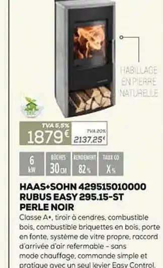 Haas + sohn 429515010000 rubus easy 295.15-st perle noir