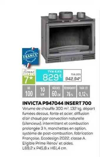 Copra Invicta p947044 insert 700 offre
