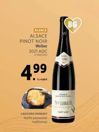 Lidl Alsace pinot noir weiber 2021 aoc offre