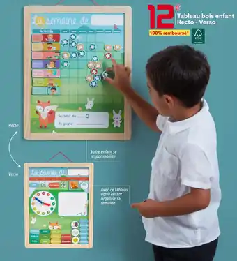 Gifi Tableau bois Enfant Recto-Verso offre