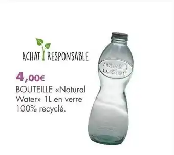 E.Leclerc Bouteille «natural water» 1l en verre 100% recyclé offre