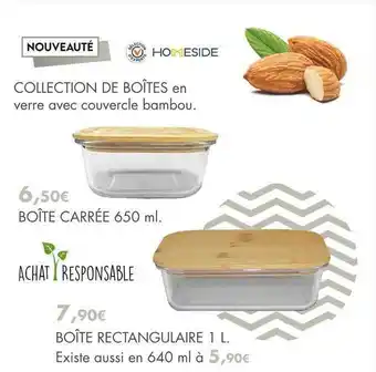 Boîte carrée 650ml, boîte rectangulaire 1l