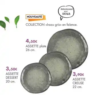 E.Leclerc Assiette plate 26 cm, assiette dessert 20 cm, assiette creusé 22 cm offre