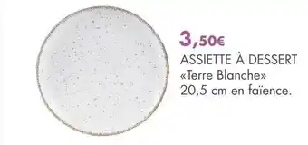 E.Leclerc Assiette à dessert «terre blanche» 20,5 cm en faïence offre