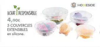 E.Leclerc 5 couvercles extensibles en silicone homeside offre