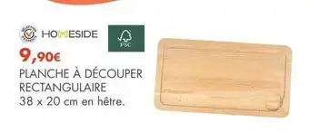 E.Leclerc Planche à découper rectangulaire 38 x 20 cm en hêtre homeside offre