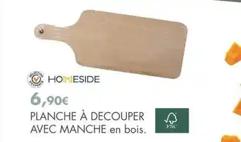 E.Leclerc Planche à découper avec manche en bois homeside offre