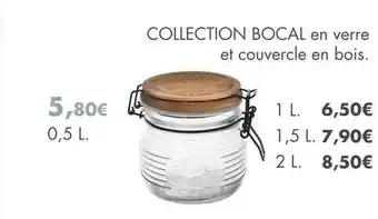 E.Leclerc Collection bocal en verre et couvercle en bois offre