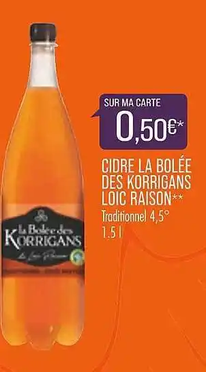 Match Cidre la bolée des korrigans loïc raison offre