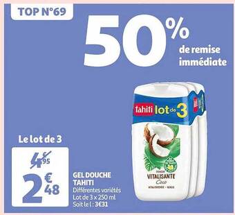 Auchan Gel douche tahiti offre
