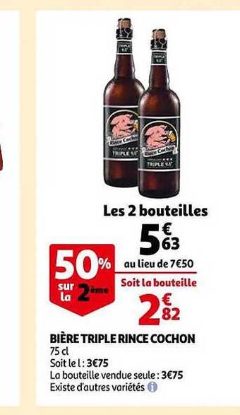 Auchan Bière triple rince cochon offre