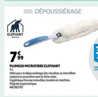 Auchan Plumeau microfibre éléphant offre
