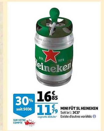 Mini fût 5l heineken