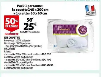 Auchan Kit couette offre