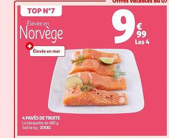 Auchan 4 pavés de truite offre