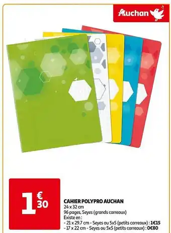 Auchan Cahier polypro auchan offre