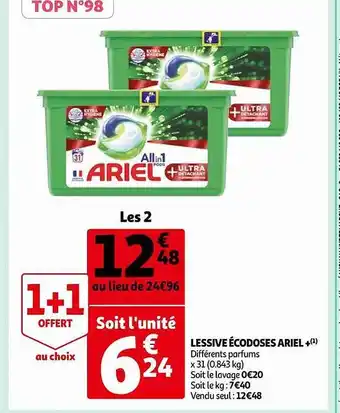 Auchan Lessive écodoses ariel+ offre