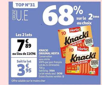 Auchan Knacki original herta offre