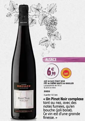 Intermarché Aop alsace pinot noir fût de chêne hauts de hauller 2020 offre