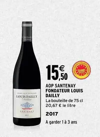 Intermarché Aop santenay fondateur louis dailly 2017 offre