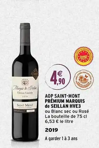 Intermarché Aop saint-mont prémium marquis de seillan hve3 2019 offre