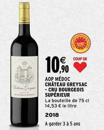 Intermarché Aop médoc château greysac - cru bourgeois supérieur 2018 offre