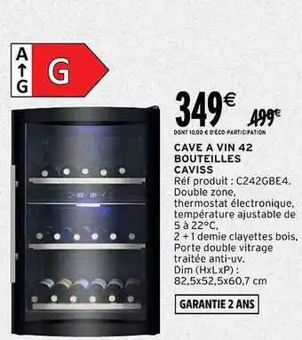 Intermarché Cave à vin 42 bouteilles caviss offre