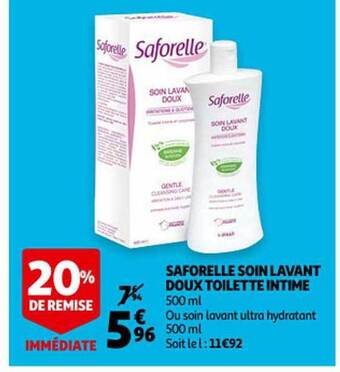 Auchan Saforelle soin lavant doux toilette intime offre