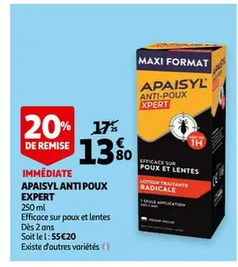 Auchan Apaisyl anti poux expert offre