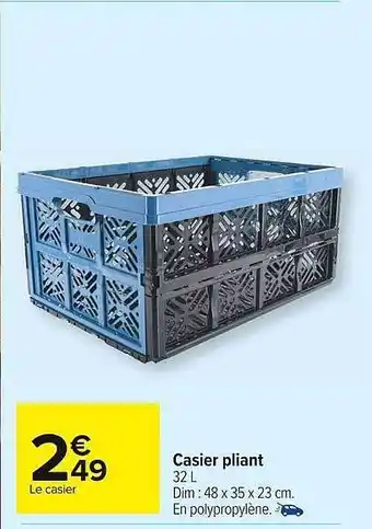 Carrefour Market Casier pliant offre