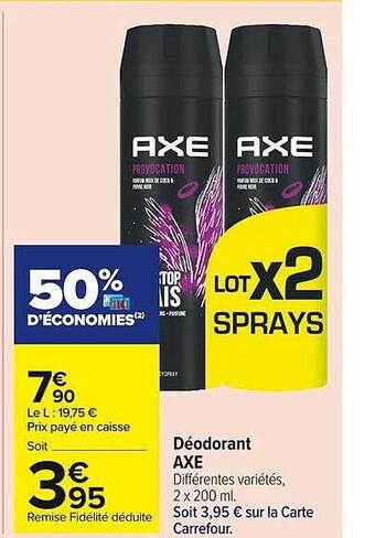 Carrefour Market Déodorant axe offre