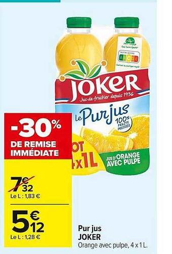 Carrefour Market Pur jus joker offre