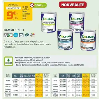 Gamme ondi+ zolpan