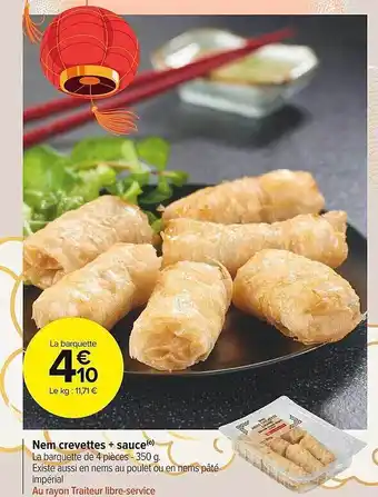 Carrefour Market Nem crevettes + sauce offre