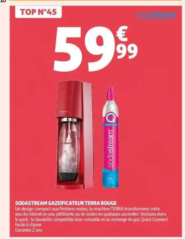 Promo Sodastream gazeificateur terra rouge chez Auchan