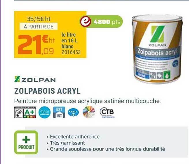 Promo Zolpabois acryl zolpan chez Zolpan