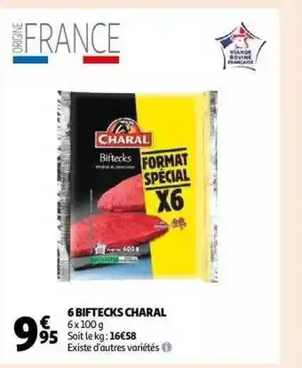 Auchan 6 biftecks charal offre