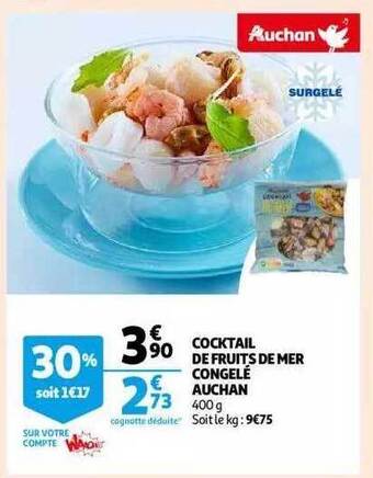 Auchan Cocktail de fruits de mer congelé auchan offre