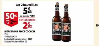 Auchan Bière triple rince cochon offre