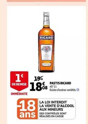 Auchan Pastis ricard offre