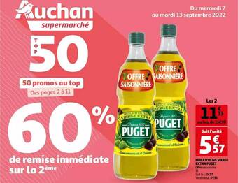 Auchan Huile d'olive vierge extra puget offre