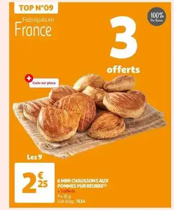 Auchan 6 mini chaussons aux pommes pur beurre offre