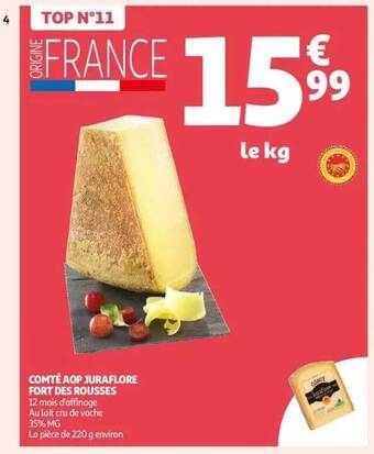 Auchan Comté aop juraflore fort des rousses offre