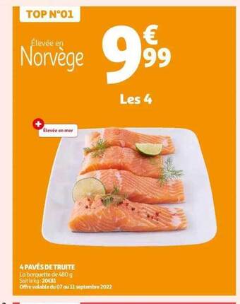 Auchan 4 pavés de truite offre