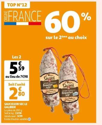 Auchan Saucisson sec le galibier offre