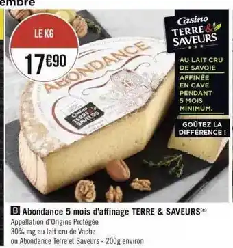 Géant Casino Abondance 5 mois d'affinage terre & saveurs offre