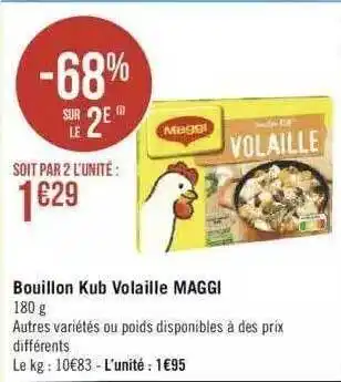 Géant Casino Bouillon kub volaille maggi offre
