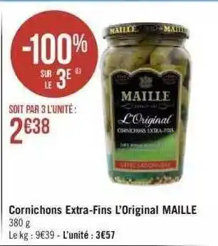 Géant Casino Cornichons extra-fins l'original maille offre