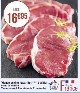 Géant Casino Viande bovine faux-filet*** à griller offre